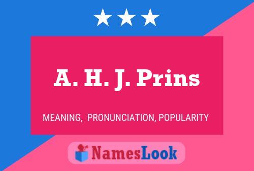 Постер имени A. H. J. Prins