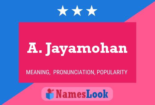 Постер имени A. Jayamohan