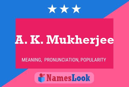 Постер имени A. K. Mukherjee