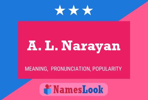 Постер имени A. L. Narayan