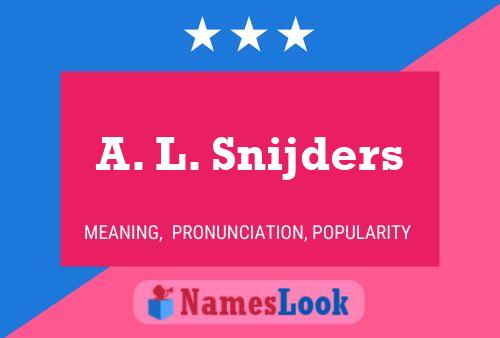 Постер имени A. L. Snijders