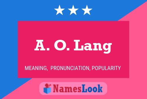 Постер имени A. O. Lang