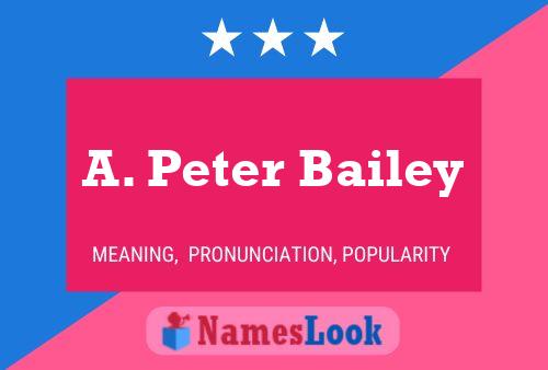 Постер имени A. Peter Bailey