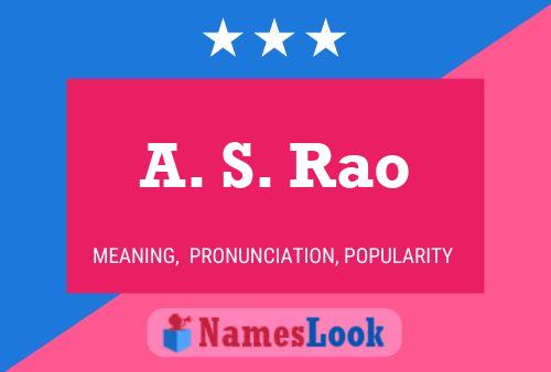 Постер имени A. S. Rao