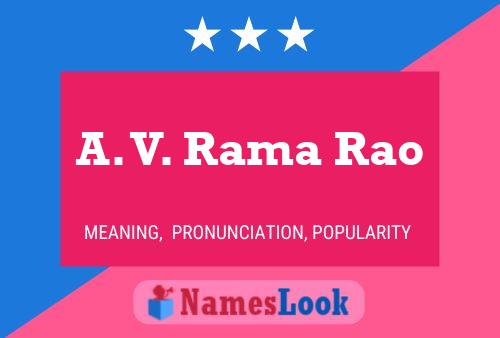 Постер имени A. V. Rama Rao