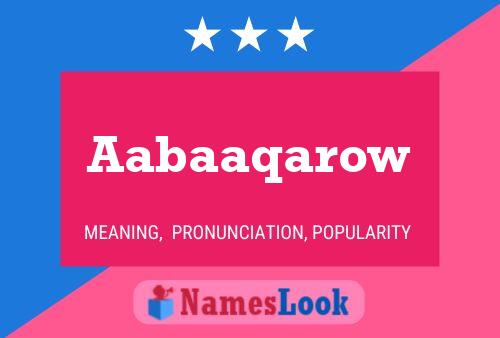 Постер имени Aabaaqarow