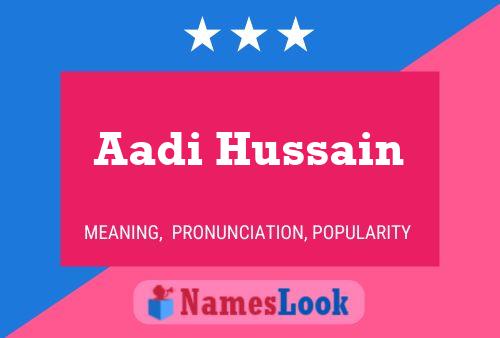 Постер имени Aadi Hussain