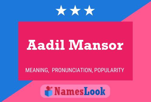 Постер имени Aadil Mansor