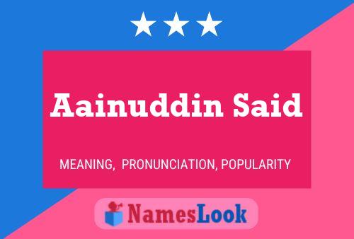 Постер имени Aainuddin Said