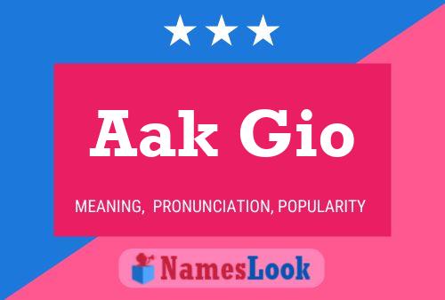 Постер имени Aak Gio