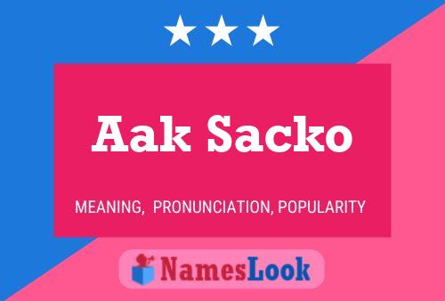 Постер имени Aak Sacko