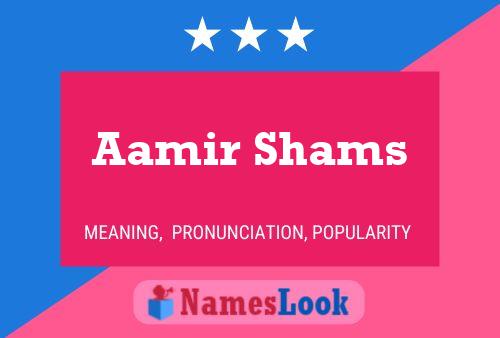 Постер имени Aamir Shams