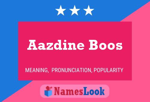 Постер имени Aazdine Boos