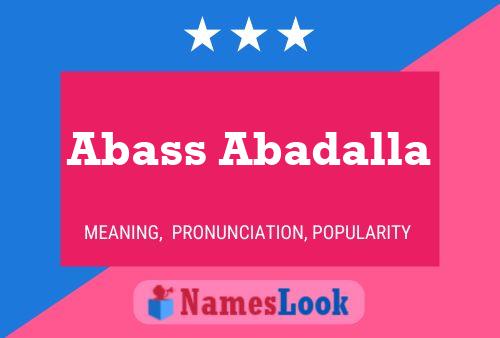 Постер имени Abass Abadalla