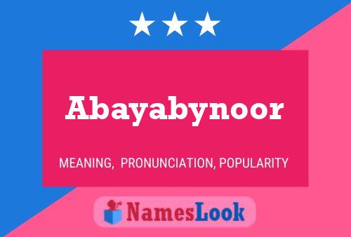 Постер имени Abayabynoor