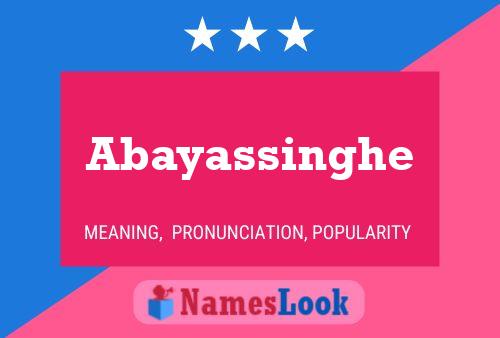 Постер имени Abayassinghe