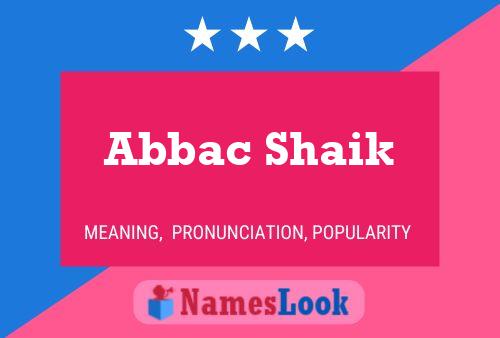 Постер имени Abbac Shaik