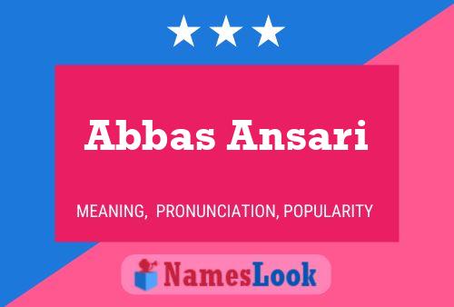 Постер имени Abbas Ansari