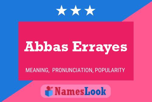 Постер имени Abbas Errayes