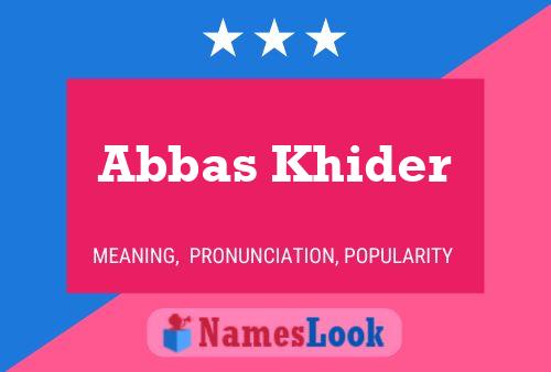 Постер имени Abbas Khider