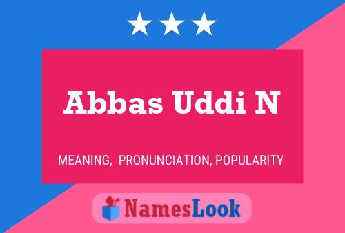 Постер имени Abbas Uddi N