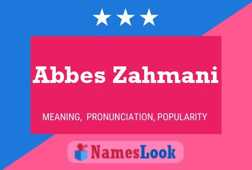 Постер имени Abbes Zahmani