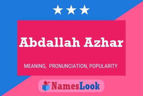 Постер имени Abdallah Azhar