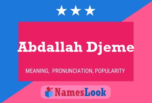 Постер имени Abdallah Djeme