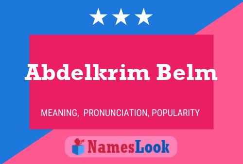 Постер имени Abdelkrim Belm