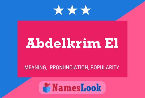 Постер имени Abdelkrim El