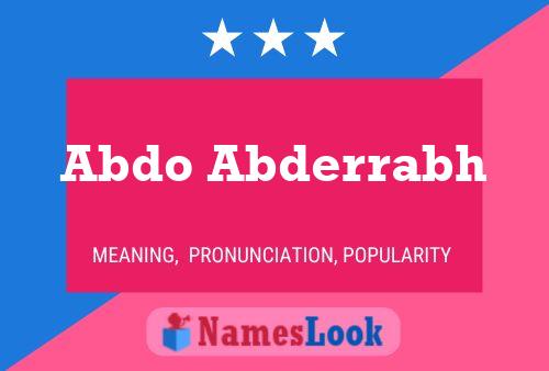 Постер имени Abdo Abderrabh