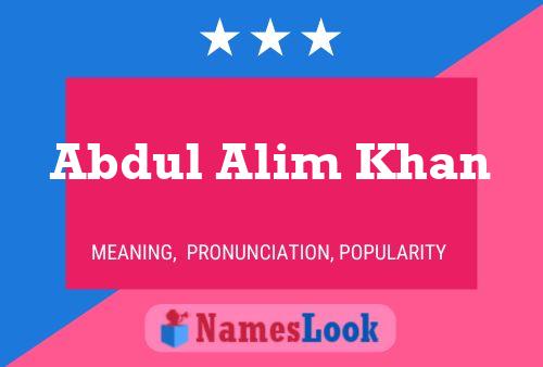 Постер имени Abdul Alim Khan