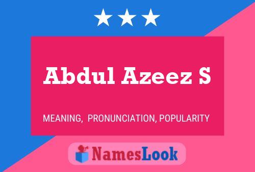 Постер имени Abdul Azeez S