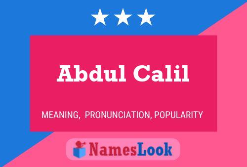 Постер имени Abdul Calil