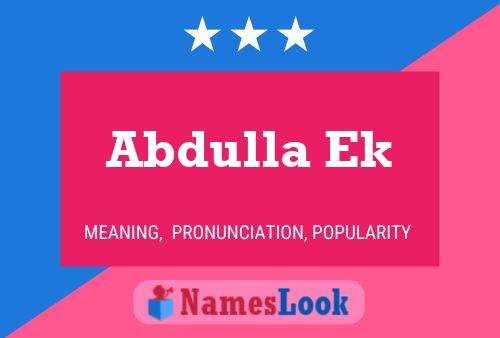 Постер имени Abdulla Ek