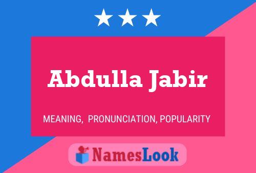 Постер имени Abdulla Jabir