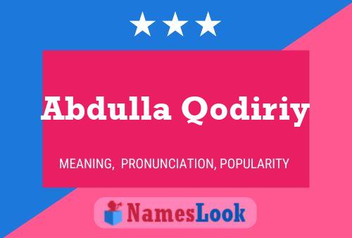 Постер имени Abdulla Qodiriy