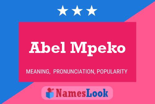 Постер имени Abel Mpeko