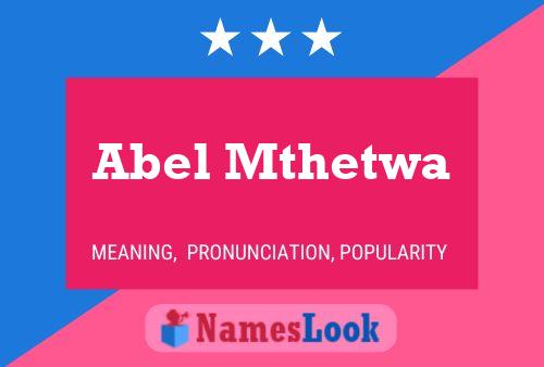 Постер имени Abel Mthetwa