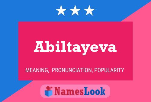 Постер имени Abiltayeva