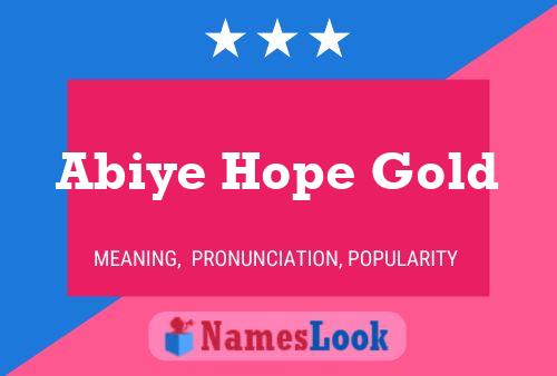 Постер имени Abiye Hope Gold