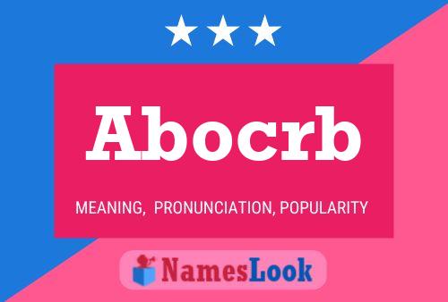 Постер имени Abocrb