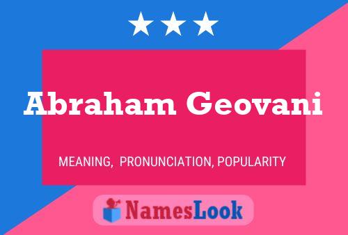 Постер имени Abraham Geovani