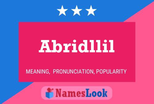 Постер имени Abridllil