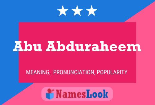 Постер имени Abu Abduraheem