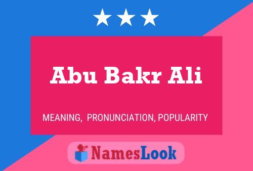 Постер имени Abu Bakr Ali