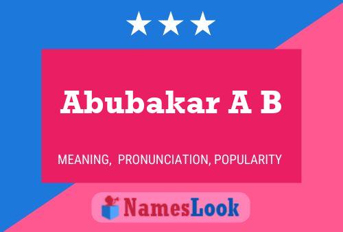 Постер имени Abubakar A B