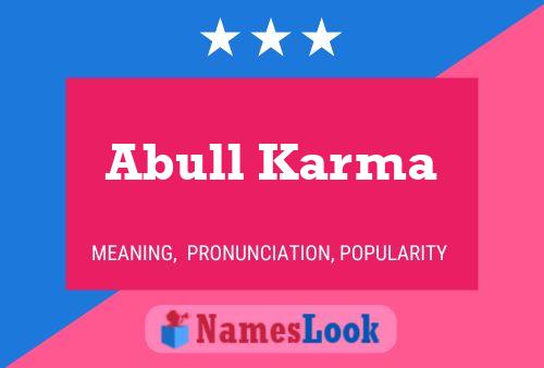 Постер имени Abull Karma