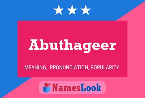 Постер имени Abuthageer