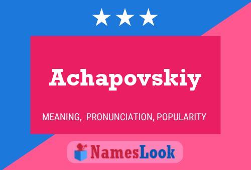 Постер имени Achapovskiy